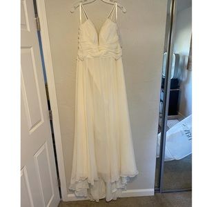 Ruched Bodice Chiffon A-Line Wedding Dress